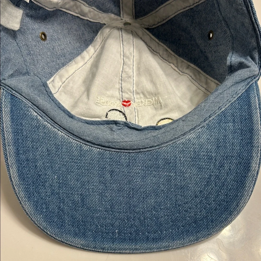 Mickey Unlimited Vintage 90s Disney Denim Dad Hat Embroidered Mickey Mouse OS